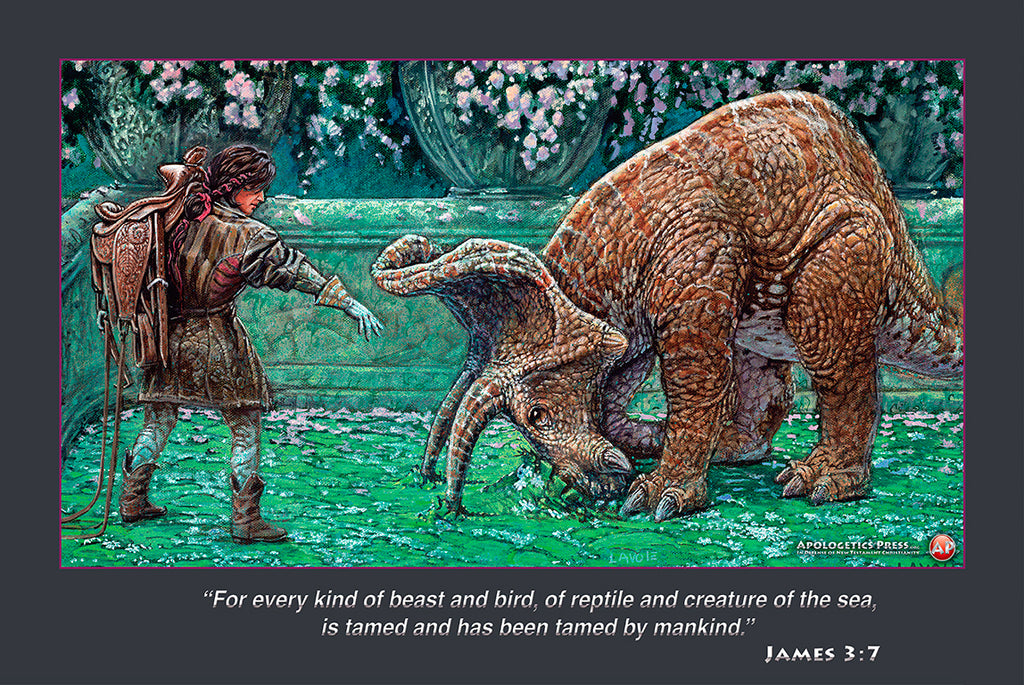 Dinosaur Poster: "Down" (James 3:7)
