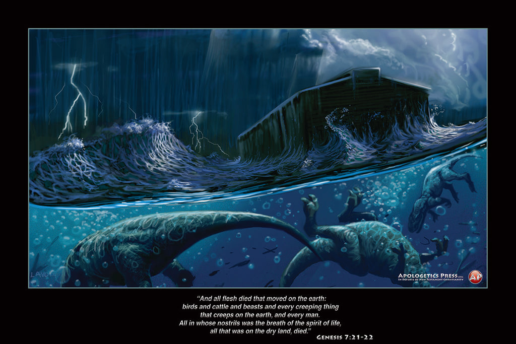 Dinosaur Poster: "Day 40" (Genesis 7:21-22)