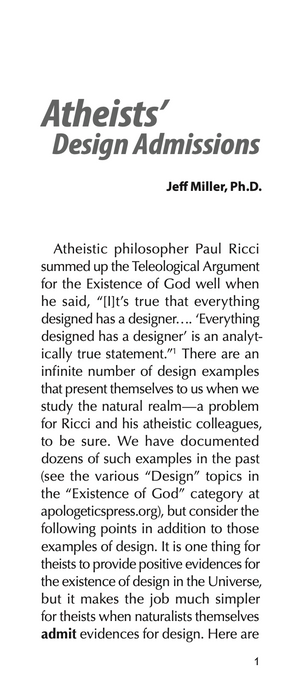 Atheists' Design Admissions