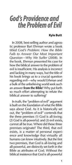 God's Providence and the Problem of Evil