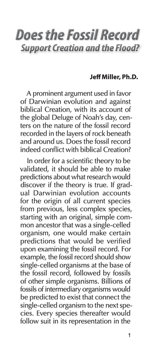 Does the Fossil Record Support Creation and the Flood?