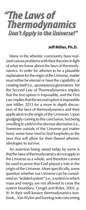 "The Laws of Thermodynamics Don't Apply to the Universe!"