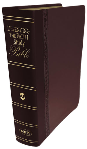 Defending the Faith Study Bible (Italian Duotone Maroon)