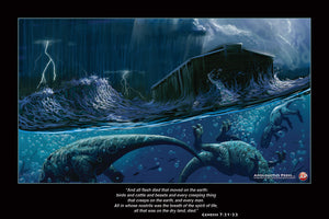 Dinosaur Poster: "Day 40"  (Genesis 7:21-22)