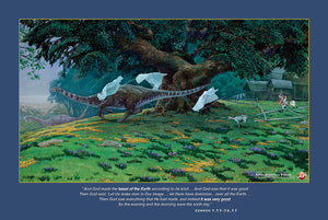 Dinosaur Poster: "Runaway Ben" Genesis 1:25-26,31